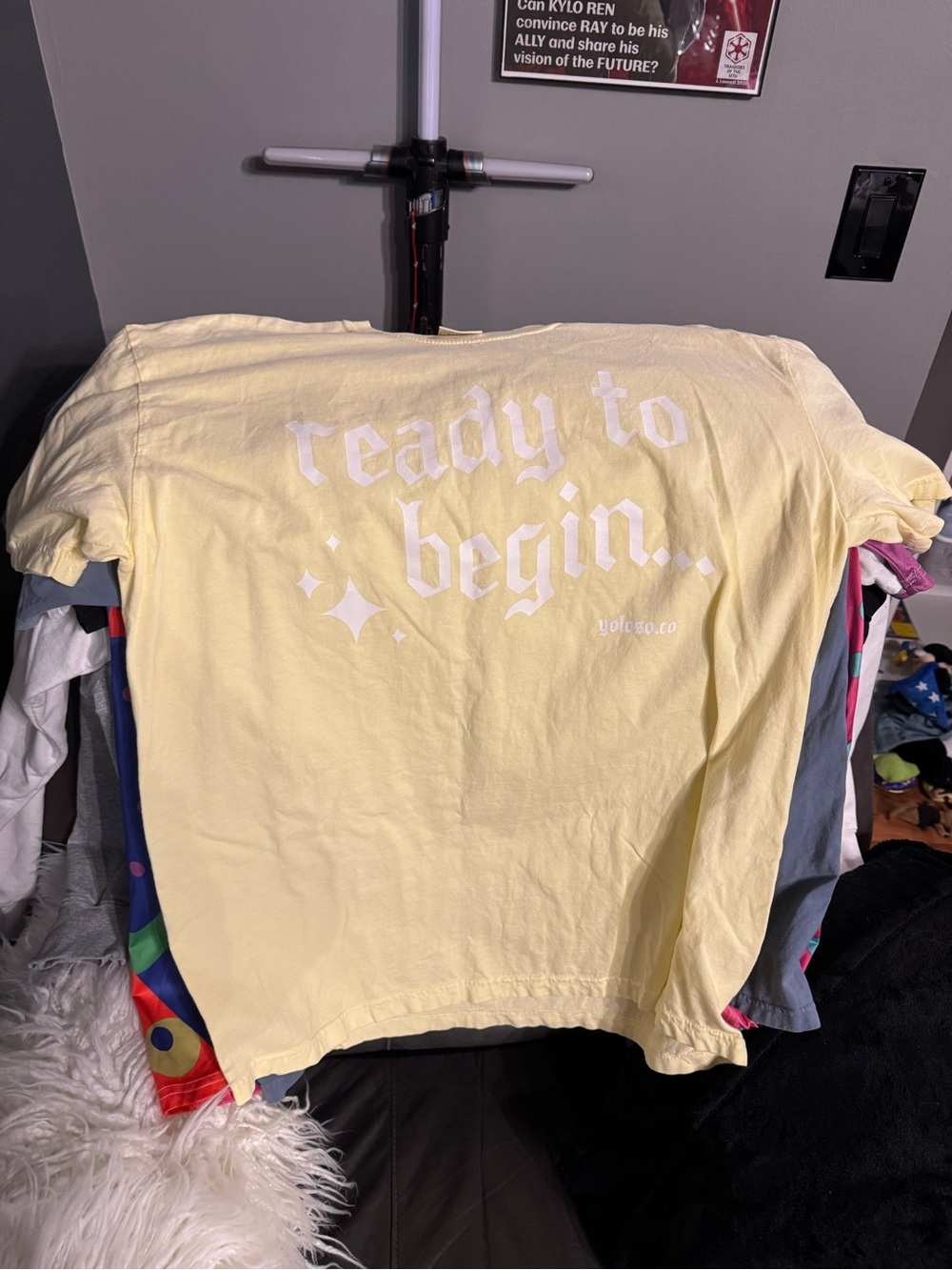 Happily Ever After "Ready to Begin" Graphic Tee - Yellow